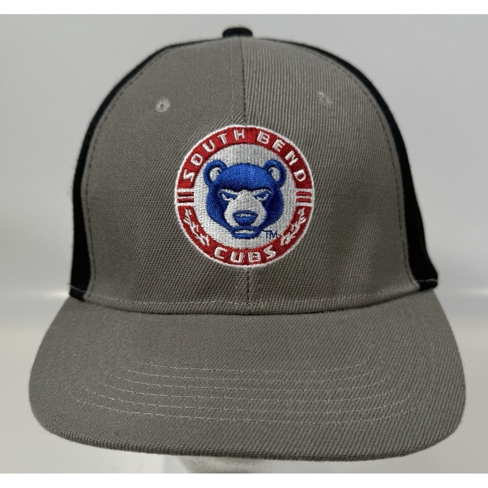 APC South Bend Cubs Baseball Hat Mens OSFM Grey Black MiLB CareSource Cap